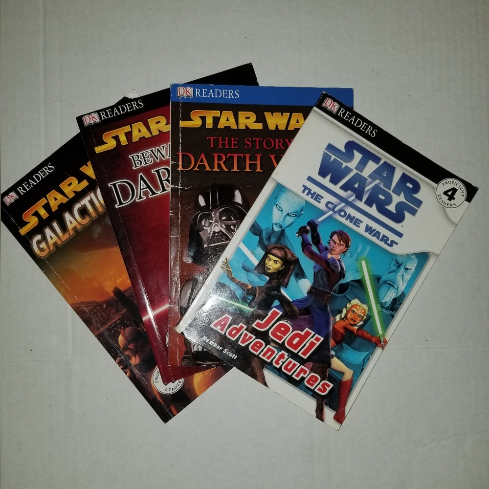 4 Star Wars Book Collection DK Readers Level 3 & 4 4 Book Set